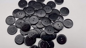 50 Pack 1 Inch Buttons 2 Holes Resin Button for Sewing and Craft - Black