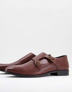ASOS DESIGN monk shoe in brown leather | ASOS