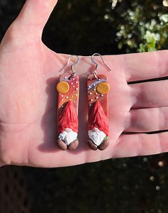 Gnome Earrings | Polymer Clay Art Inspired Jewelry | Handmade Gifts for Art Lovers |nature Inspired Jewelry | Gift Ideas - Etsy Australia