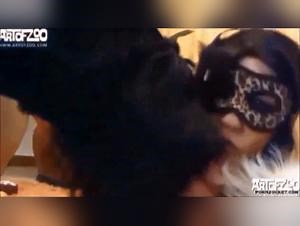 Two sluts fuck a dog together