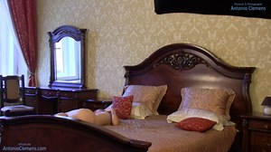 Charming slim ballerina Annett poses for me for a video. p-4.