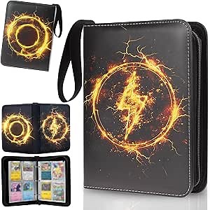 Trading Card Binder, Compatible with Pokemon Cards, 400 Pockets, Mascot, Yellow