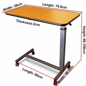[Hot Item] Hospital Overbed Table Height Adjustable Moveable Hospital Medical Cantilever Dinner Table