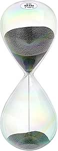 20 Minute Sand Timer Hourglass,20M Sand Clock with Simple Biloba Puff Design,Large Black Sand Watch 20 Min Hour Glass Sandglass for Home,Desk,Office Decorative,Adults,Women (5.9inch)