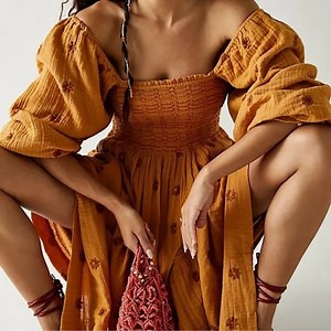 Free People | Dahlia Embroidered Maxi Dress | Small