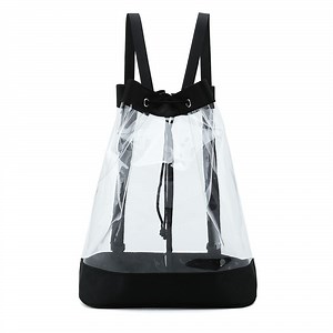 [Hot Item] Waterproof Clear Drawstring Bags Custom Logo PVC Drawstring Backpack