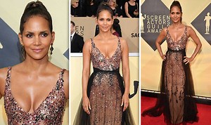 Halle Berry stuns in plunging dress at SAG Awards 2018