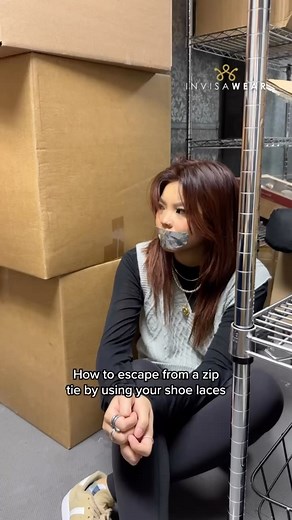 How to escape from a zip tie by using your shoelaces #safety #selfdefense #kidnap | invisaWear