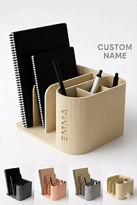 Modern Desk Organiser Ribbed Pen Holder & Notebook Stand Minimalist Office Storage Custom Colour Fall Gift - Etsy Australia