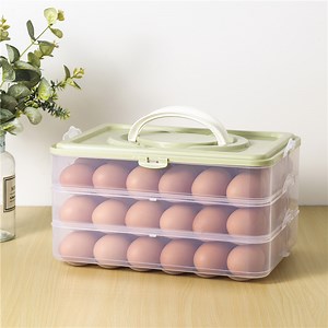 [Hot Item] 3-Layer Plastic Storage Container Large Capacity Egg Storage Holder Box for Refrigerator