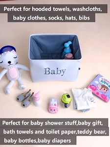 INough Book Basket for Kids Room, Book Storage Basket Book Organizer for Nursery Room Classroom Library Book Storage Box Collapsible Book Bins with Drawstring Closure for Cartoon Book Reading