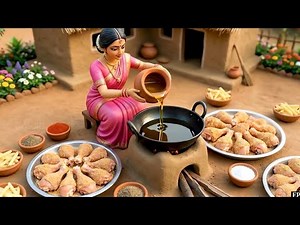Miniature Doll Crispy Fried Chicken ASMR | Tiny Kitchen Indian Village Cooking