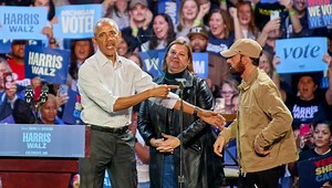 Eminem Introduces Barack Obama at Detroit Kamala Harris Rally