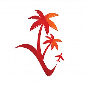 Reisestrand-Logo-Design-Icon-Vektor.