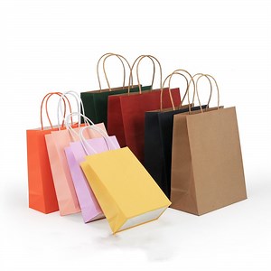 [Hot Item] Customized Printing Eco-Friendly Kraft Paper Takeaway Shopping Coffee Hand-Held Kraft Paper Brown Paper Packaging Bag