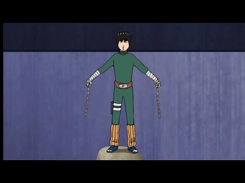 Rock Lee takes off his weights Vs Gaara (English Dub)
