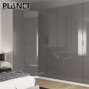 [Hot Item] Planet Modern Particle Board Cloakroom Glass Door Wardrobe Bedroom Corner Wardrobe Closet