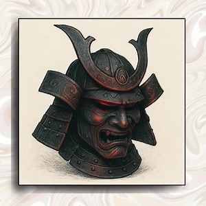 Samurai Helmet Triptych: Japanese Warrior Mask Art Poster Japan Art Digital - Etsy Canada