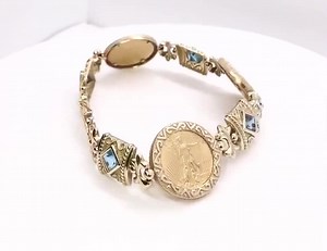14k 22k Gold 2016 Liberty American Eagle 5 Coin Etruscan Byzantine Topaz Bracelet Lot - Etsy