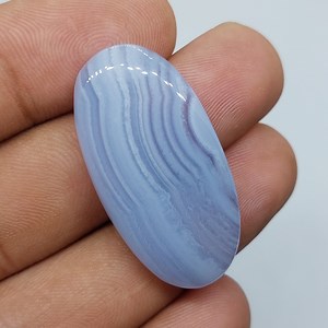 Namibian Blue Lace Agate Cabochon: 34.80 Cts, 37x19x05 MM - Etsy UK