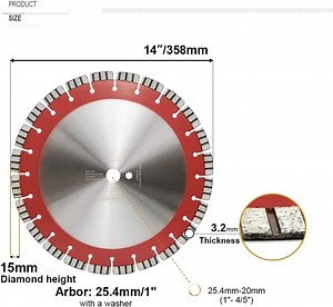 [Hot Item] 24 Inch Concrete Saw Blade with Laser Welded Premium Turbo Segments Dry or Wet Cutting