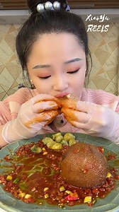 Mukbang sheep tripe with sheep brain🌶🥵 #asmr #mukbang #spicyfood #sheep #xiaoyu | Xiaoyu ASMR