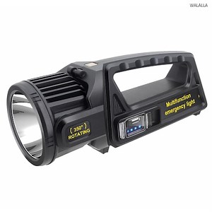 Spot cu 1000000 de lumeni, lanterna cu LED reincarcabila cu 9 moduri, cu cap rotit la 350°, spoturi super luminoase pentru exterior, lanterna solara rezistenta la apa pentru urgente, WALALLA, XX-Large - eMAG.ro
