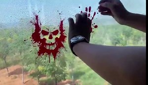 Halloween Bloody Handprint Footprint Window Clings Scary Splatter Drops Create The Horrible Scene in Your Halloween Party