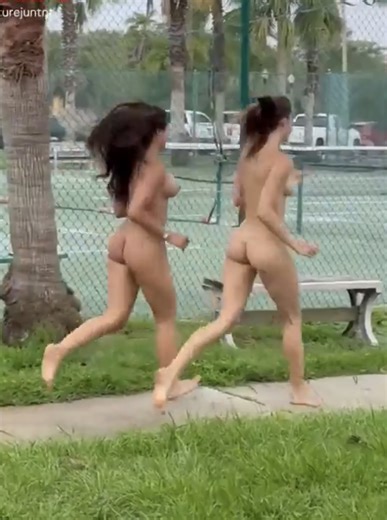 Girls Streaking at Tennis