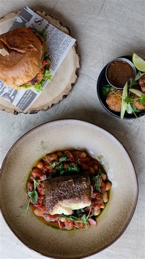 Three, two, one, book now! New on the Hide & Hoof specials board this morning! ✨ Pan Fried Cod Fillet with a rich butterbean and chorizo stew. Thai Sweetcorn Fritters and hot honey dip, perfect for dunking! And of course our Piri Piri Halloumi Burger! | Yummy Yorkshire