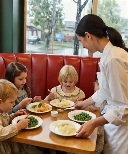 “She Spent a Decade Helping Four Homeless Girls in Secret — Twelve Years Later, a Black SUV Arrived, and What Happened Next Left Her in Tears.” It was raining hard when Emily Parker spotted four small silhouettes huddled under an awning across from her diner. “Come inside where it’s warm,” she called. They hesitated, then stepped in — soaked, silent, and scared. Emily served them hot plates of meatloaf and mashed potatoes. As they ate, the oldest girl whispered, “I’m Sarah. This is Maya, Jordan,