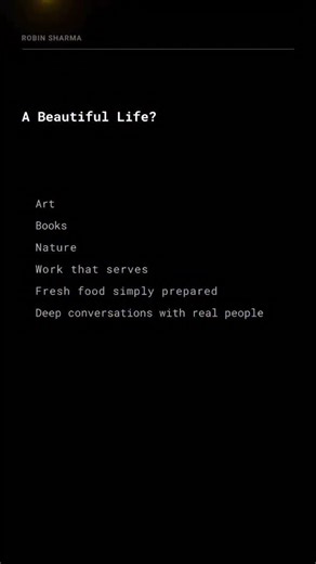 What is your definition of a beautiful life? Had to reshare this stunning poem by Robin Sharma. ❤️ #beautifulquotes #loveyourlife #wordsofwisdom #poemsforthesoul #soulfulliving #lifelessons | Lee Siefken