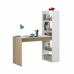 [Hot Item] Wooden L-Shaped Modern Home Office Furniture Bedroom Storage Rack Study Desk Computer Table