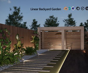 ArtStation - Linear Backyard Garden 3d model | Resources