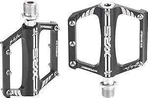 Bike Pedals Mountain Bike Pedal, Bicycle Platform Pedals, Universal 9/16" Aluminum Alloy Sealed Bearing, Lightweight Pedal, Fit Most Adult Road Bike BMX MTB Parts Set, Black