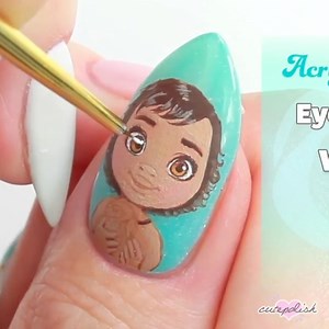 WOW! This designs of baby Moana is so detailed and realistic! 💚 | cutepolish