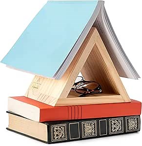 Triangle Book Page Holder | Triangle Bookmark | Wooden Reading Rest | Triangle Book Stand | Book Accessories | Book Holder for Reading | Reading Valet | Book Lovers Gifts | Pine Wood Book Minder