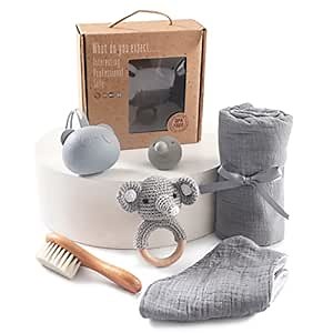Baby Gift Set for Newborn New Baby Gift Set - Newborn Baby Essentials Baby Bath Set with Baby Blanket Baby Rattle - New Born Baby Girls Gift & Baby Boy Gifts for Baby Shower