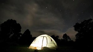 The night sky rolls over Desert View campground at the Grand Canyon