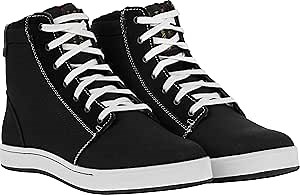 Highway 21 Axle Shoes, Motorcycle Cruising Footwear with Mesh Comfort Liner and Reinforced Toe and Heel Boxes Black/White