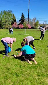Adults being kids for the Easter Picnic today! | New Life Center