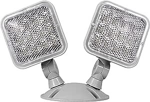 NICOR Lighting Wet Location Emergency LED Remote Dual Light Fixture (ERL4-10) , Gray