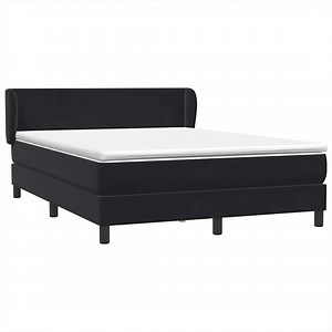 vidaXL - Boxspring - met - matras - fluweel - zwart - 160x220 - cm | bol