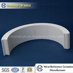 [Hot Item] Chemshun Customizable Ceramics Wear Resistant Curved Ceramic Pipe Tile Liner for Pipe Conveying System