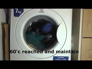 Indesit Prime PWE71420 Washing Machine : White cotton 60'c TIME (complete cycle)