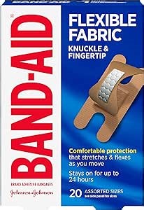 BAND-AID Brand Sterile Flexible Fabric Adhesive Bandages, for Protection & Wound Care of Minor Cuts & Burns, with Quilt-Aid Technology to Cushion Painful Wounds, Finger & Knuckle, 6 Pack