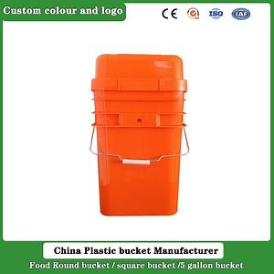 [Hot Item] Factory Supply Food Grade 20L Square Bucket Pail Wholesale 5 Gallon Plastic Square Bucket