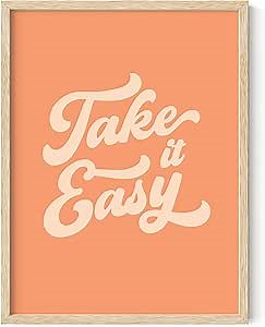 Amazon.com: HAUS AND HUES Relax Sign Peach Pictures for Room - Cute Quote Posters and Inspirational Wall Art for Girls, Relax Wall Decor, Relax Art Sign, Relax Poster, Cute Posters for Teen (Beige Frame, 12x16): Posters & Prints