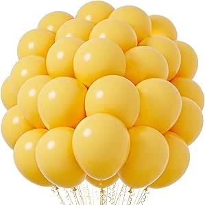 Lemon Yellow Balloons, 66pack 12inch Mustard Yellow Latex Party Balloons for Birthday Baby Shower Graduation Wedding Gender Reveal Anniversary Party Decorations