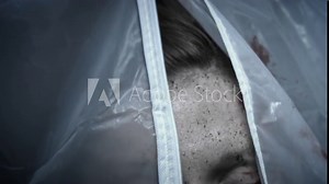 4k Dead Human Body Cadaver Laying Killed in Bag